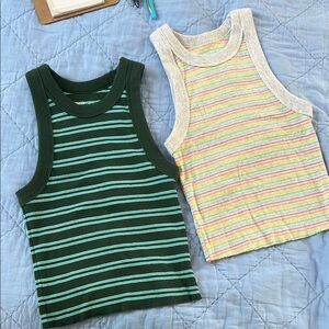 Aerie Free Spirit Ribbed XS Tanks Bundle set of 2